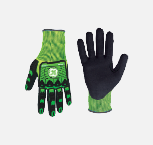 Guantes Recubiertos de Nitrilo Arenoso con TPR para Impacto -GG240